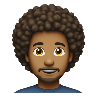  One men in 24 years old, long afro, brown eyes, goatee beard and skin light brown sticker