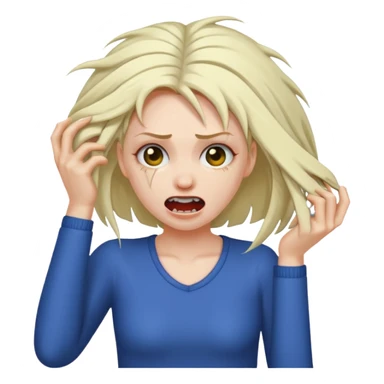 Manic ripping hair out female sticker