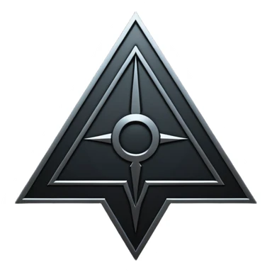 Emoji, dark futuristic occult sigil, symmetrical geometric shape, black metal, gothic cyber aesthetic, minimal flat design, sharp edges, centered, transparent background do not use any other colors but black sticker