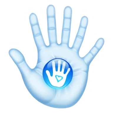 handprint with a glowing sign in the center sticker