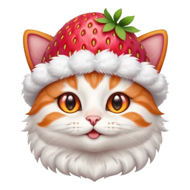 I want a cute cat with a strawberry hat sticker