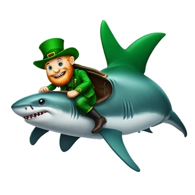 Irish leprechaun riding a shark sticker