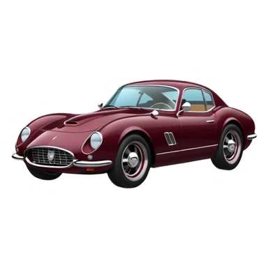 Car with classic look in maroon and black colour sports car look sticker