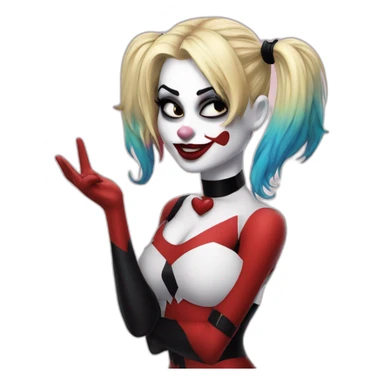 harley quinn blowing a kiss sticker