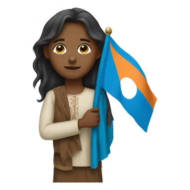 half somali/Indian holding both Somalian and Indian flag sticker