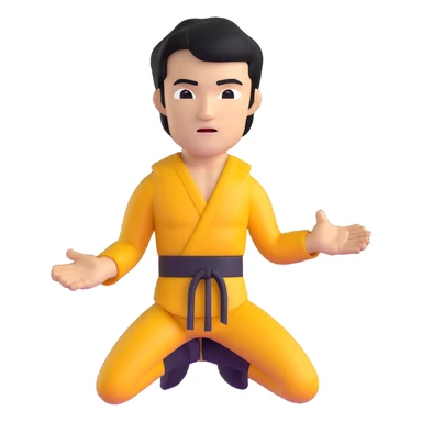 Bruce Lee with correct face proportions and head shape, upper body sticker