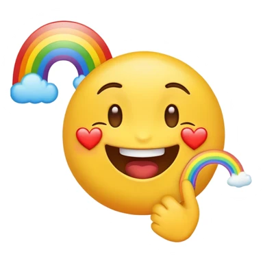 Emoji with heart eyes spitting rainbows sticker
