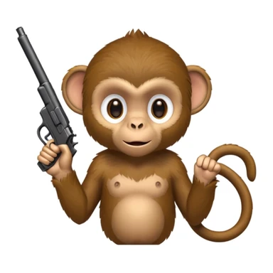 Gun holding a monkey sticker