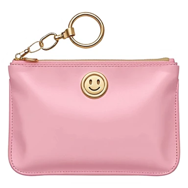 pink stoney clover lane rectangle pouch with shiny gold zipper and a circle zipper puller = pouch should be solid pouch should be more 3d sticker