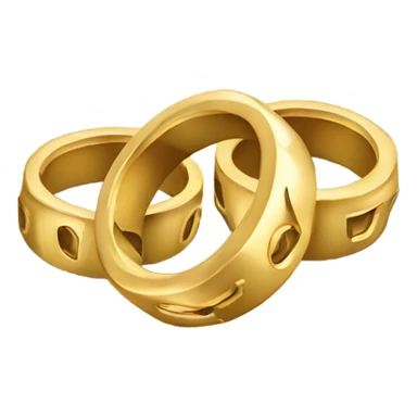 2 gold rings in pieces sticker