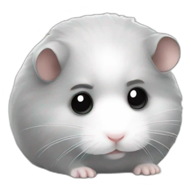 Grey dwarf hamster looking sad in heaven sticker