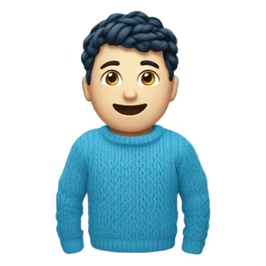 sweatshirt knitting blue sticker