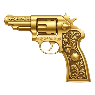 Golden pistol sticker