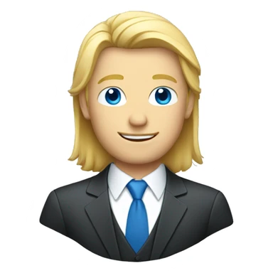 blond 35 years men with blue eyes in a suit sticker