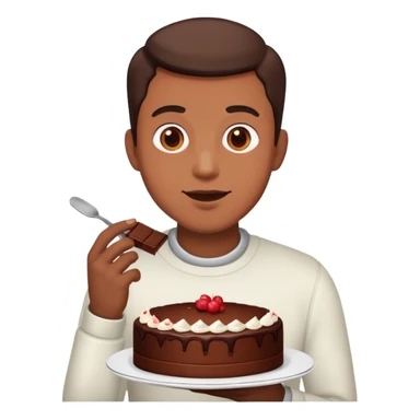 Guy caught eating chocolate cake  sticker
