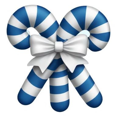 dark blue and white candy cane with white bow  sticker