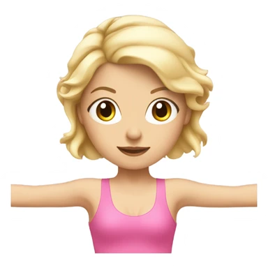 Blonde girl wearing pink doing reformer pilates sticker