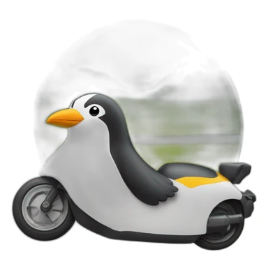 Un pingouin sur un scooter sticker