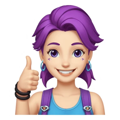 jinx from arcane giving a thumbs up sticker