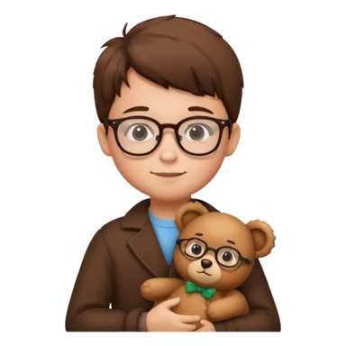 kid wearing glass with teddy bear  sticker