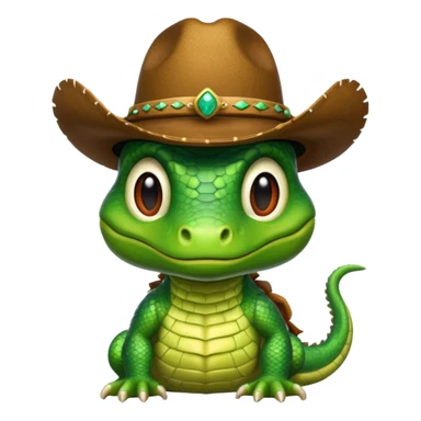 reptile with a cowboy hat sticker