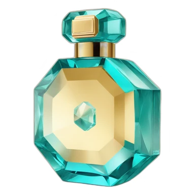 Iconic Octogonal Crystal Fragrance Bottle Turquoise and Gold Tint sticker