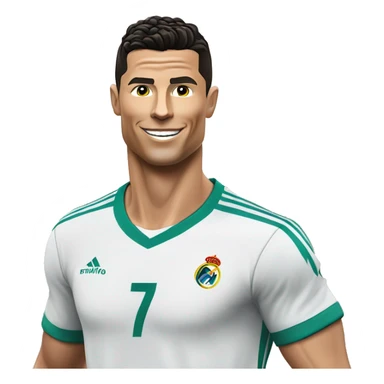 cristiano ronaldo con la camiseta e mesi sticker