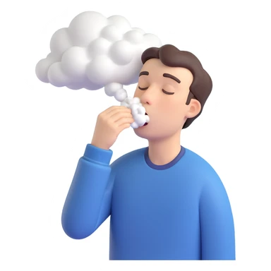 sneezing man with cloud above his head sticker