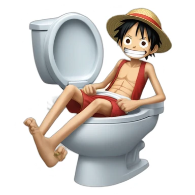 Skibidi toilet eating monkey d luffy sticker