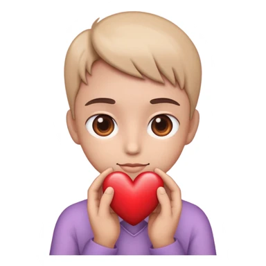 make me a emoji with a kind person holding a heart sticker