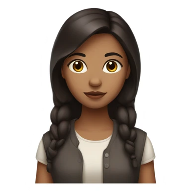 Dark brown haired girl with calico eyes sticker