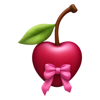 cherry with pink bow sticker
