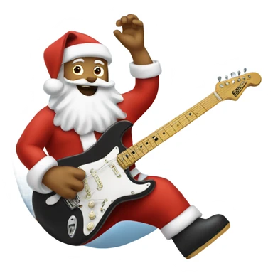 Santa playing a Stratocaster sticker