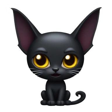 Black-Vampire-Batty-Cat-Fakémon-Cat With Bat-wings as ears  sticker