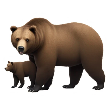 Grizzly bear hugging a cow sticker