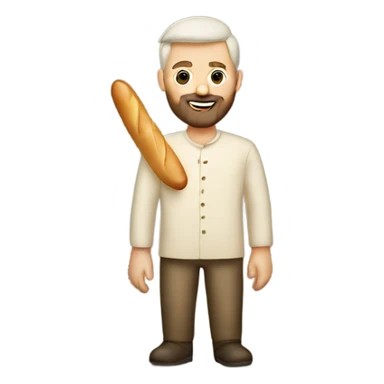 Gay white man with a beard with a baguette  sticker