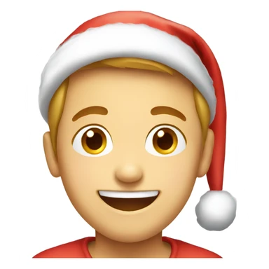 smiling boy in santa hat sticker