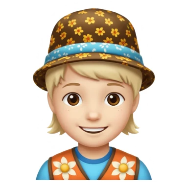 print hat with kid sticker