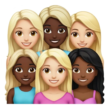 One black girl one white blonde girl and two Latinas sticker