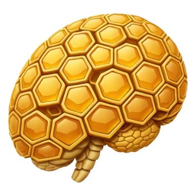 a brain made out of honeycomb sticker