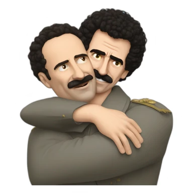 borat hugs russian man sticker