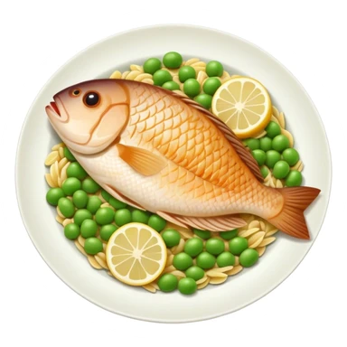 Tilapia with orzo peas and potato sticker