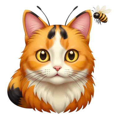 Cat with a bee sticker