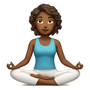 Brown girl sitting in a yoga position sticker
