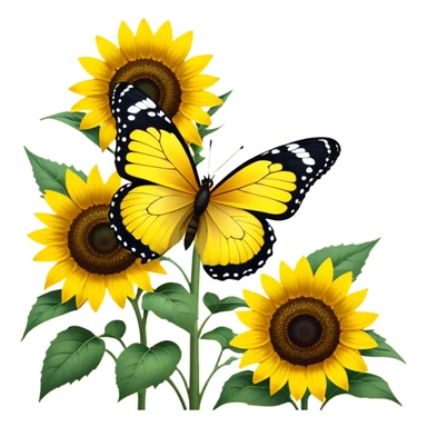 Butterfly on Sunflower sticker