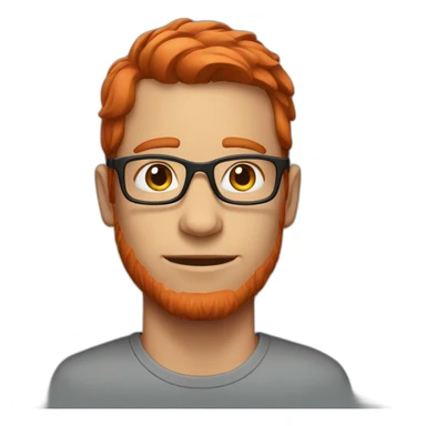 red hair men with glasses sticker