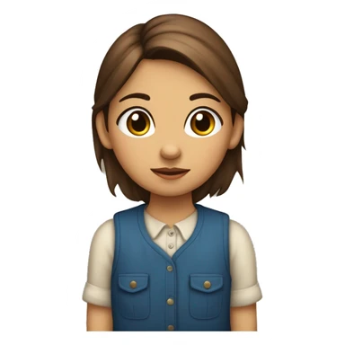 niña pelirroja con pelo mediano con pecas ojos marrones y un saco azul sticker