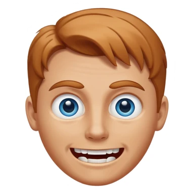 white man with caramel hair and blue eyes whos very scary but so so happy! sticker
