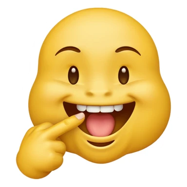 Yellow emoji smirking while biting finger  sticker