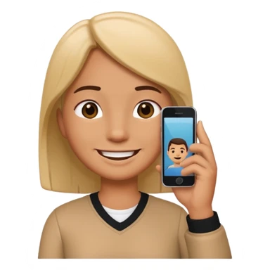 A 3D bitmoji talking on mobile with someone sticker